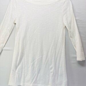 White Three-Quarter Sleeve Top